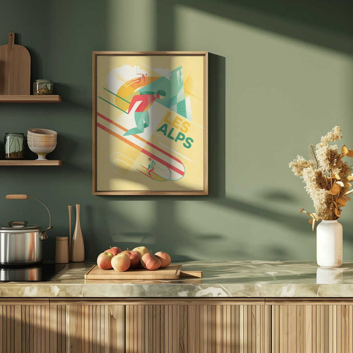 Retro Ski - Stretched Canvas, Poster or Fine Art Print - I Heart Wall Art - Poster Print, Canvas Print or Framed Art Print