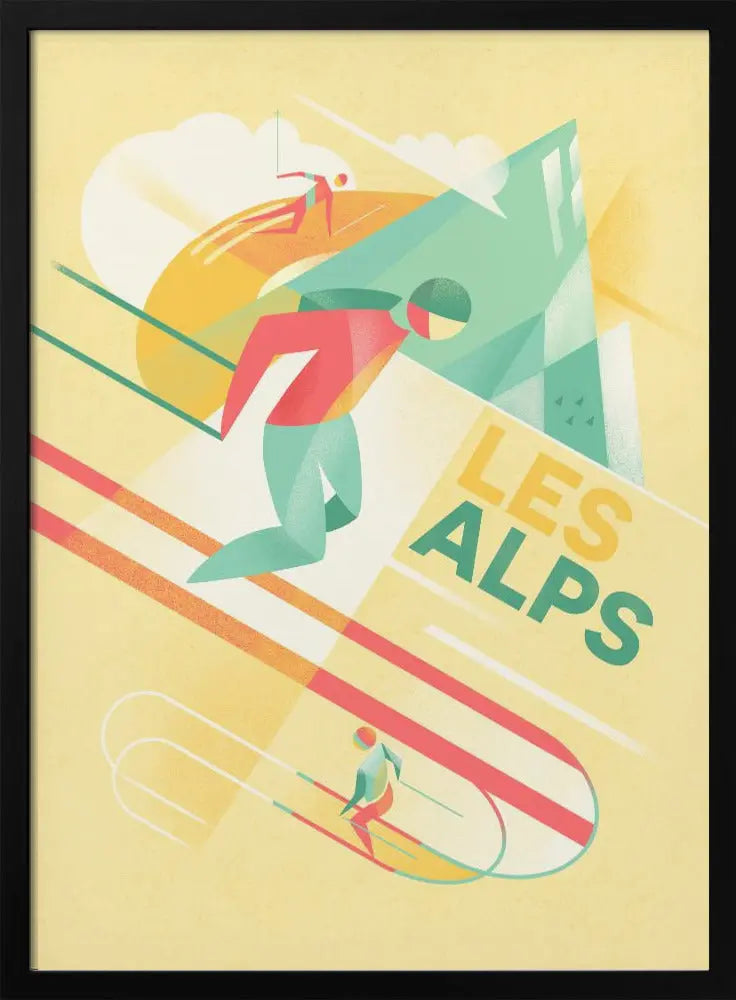 Retro Ski - Stretched Canvas, Poster or Fine Art Print I Heart Wall Art