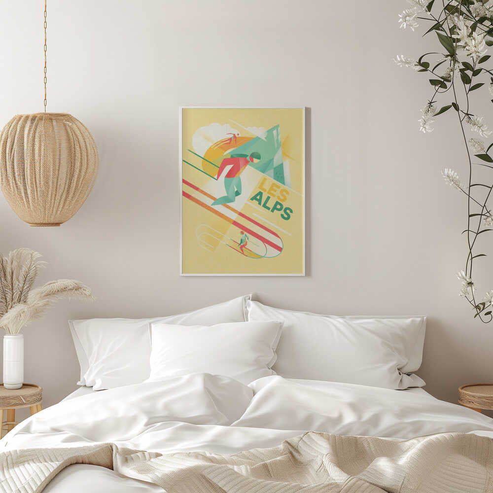 Retro Ski - Stretched Canvas, Poster or Fine Art Print - I Heart Wall Art - Poster Print, Canvas Print or Framed Art Print