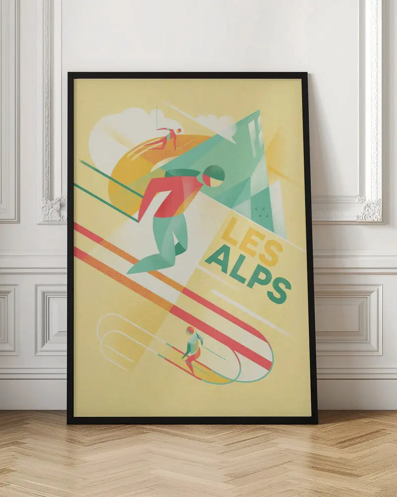 Retro Ski - Stretched Canvas, Poster or Fine Art Print I Heart Wall Art