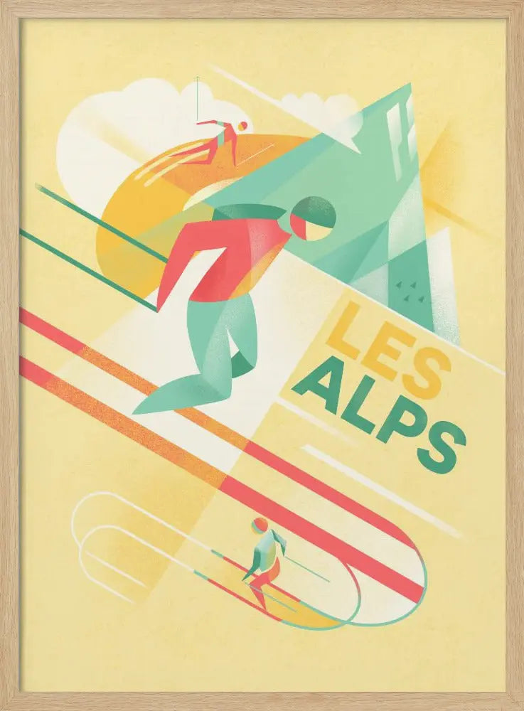 Retro Ski - Stretched Canvas, Poster or Fine Art Print I Heart Wall Art