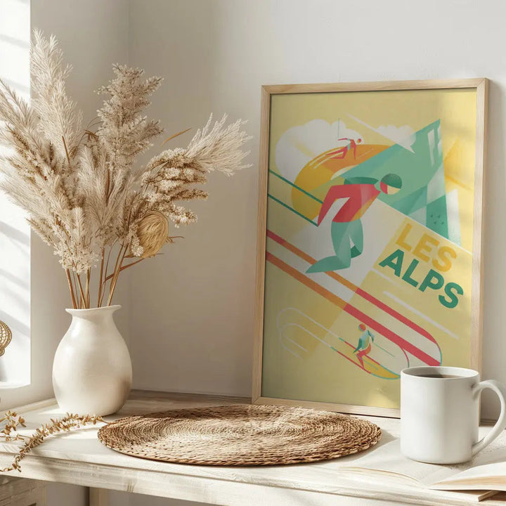 Retro Ski - Stretched Canvas, Poster or Fine Art Print I Heart Wall Art