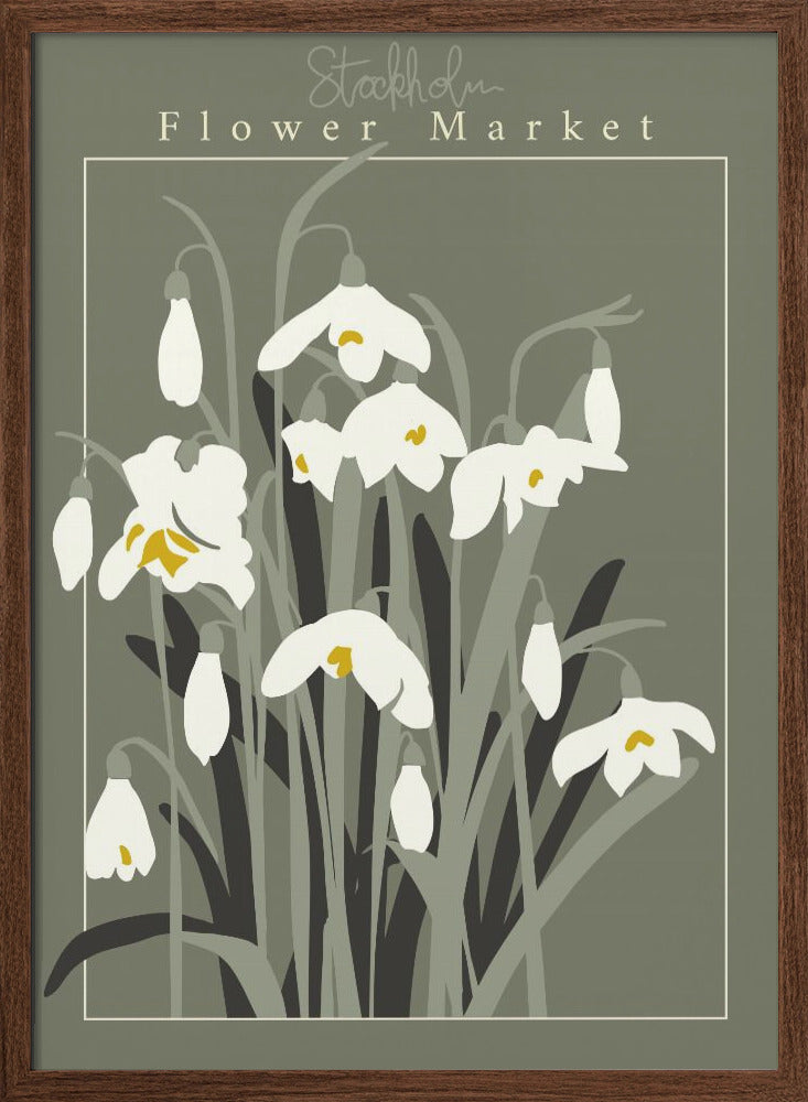 Reworked Flower Market Stockholm Snowdrop - Stretched Canvas, Poster or Fine Art Print I Heart Wall Art