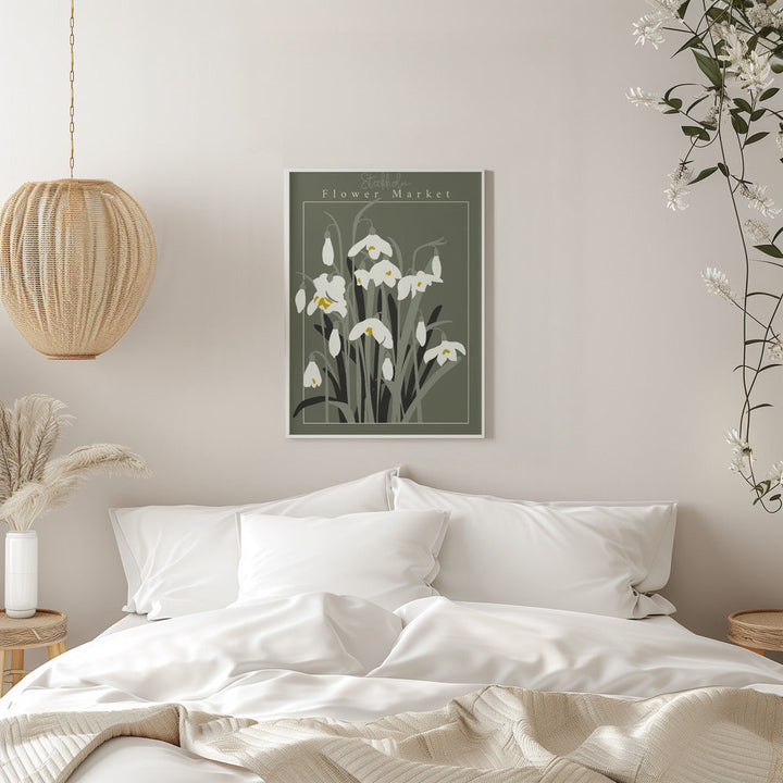 Reworked Flower Market Stockholm Snowdrop - Stretched Canvas, Poster or Fine Art Print I Heart Wall Art