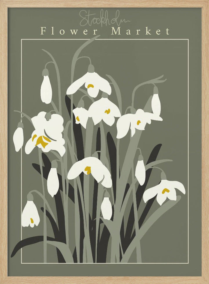 Reworked Flower Market Stockholm Snowdrop - Stretched Canvas, Poster or Fine Art Print I Heart Wall Art