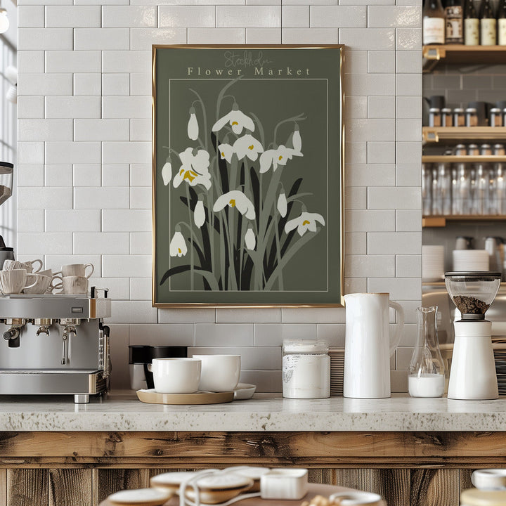 Reworked Flower Market Stockholm Snowdrop - Stretched Canvas, Poster or Fine Art Print I Heart Wall Art