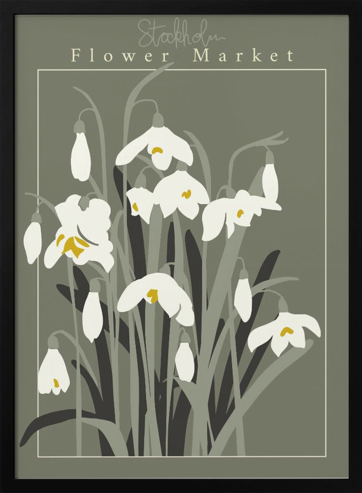 Reworked Flower Market Stockholm Snowdrop - Stretched Canvas, Poster or Fine Art Print I Heart Wall Art