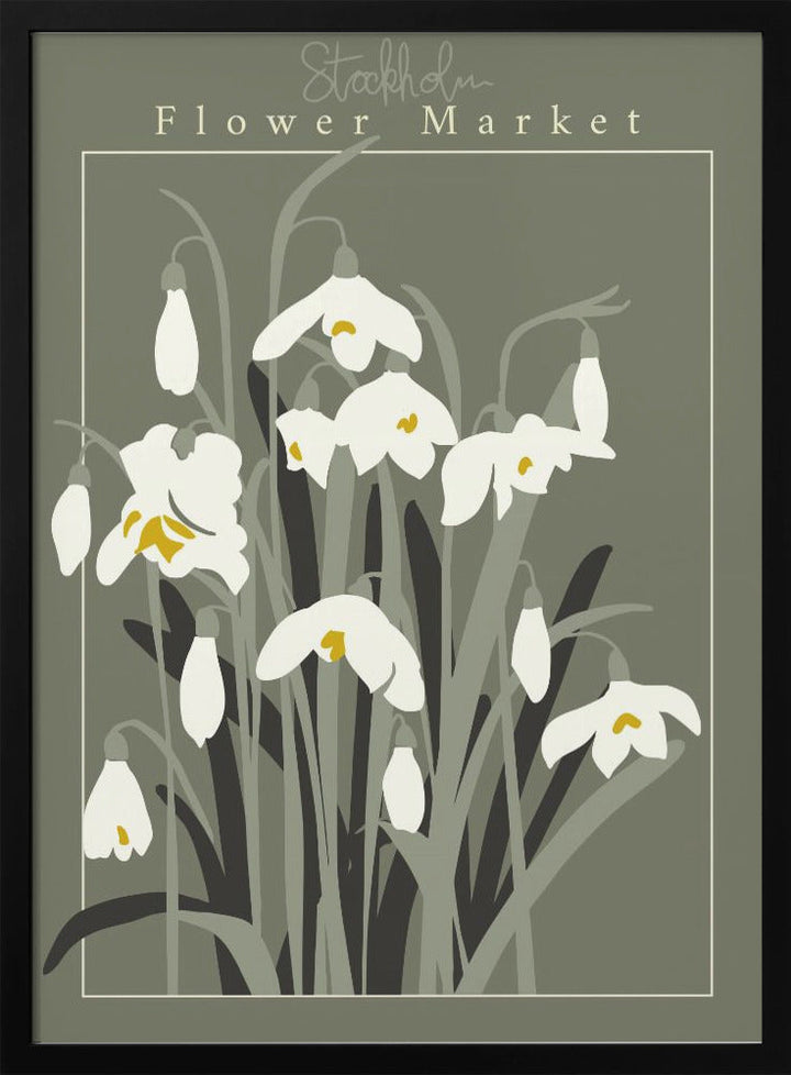 Reworked Flower Market Stockholm Snowdrop - Stretched Canvas, Poster or Fine Art Print I Heart Wall Art