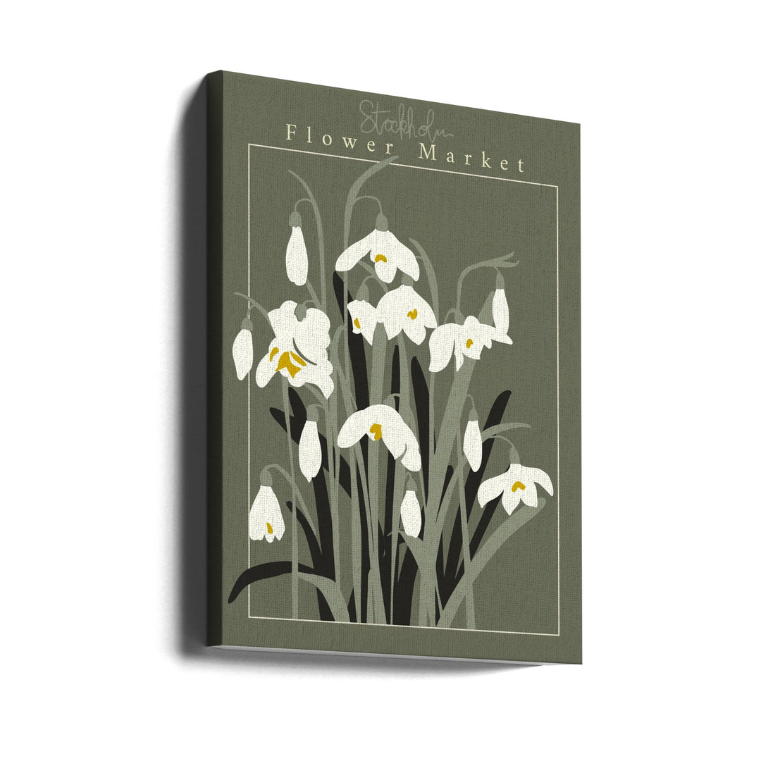 Reworked Flower Market Stockholm Snowdrop - Stretched Canvas, Poster or Fine Art Print I Heart Wall Art