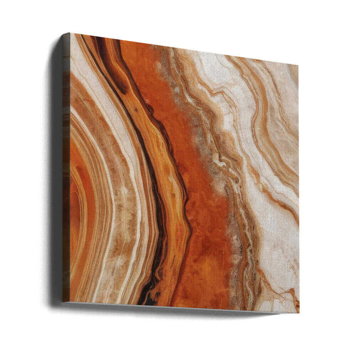 Rich Orange Agate Flow - Square Stretched Canvas, Poster or Fine Art Print - I Heart Wall Art - Poster Print, Canvas Print or Framed Art Print