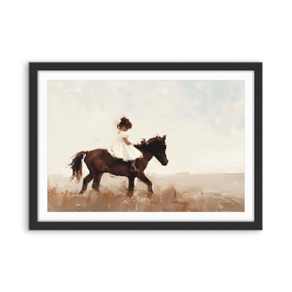 Riding in the West - Girl on her Horse, Stretched Canvas or Fine Art Print - I Heart Wall Art - Poster Print, Canvas Print or Framed Art Print