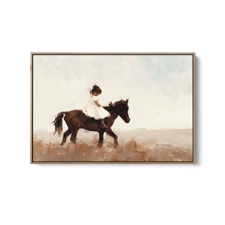Riding in the West - Girl on her Horse, Stretched Canvas or Fine Art Print - I Heart Wall Art - Poster Print, Canvas Print or Framed Art Print