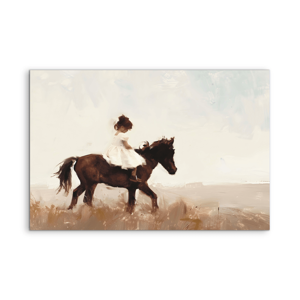 Riding in the West - Girl on her Horse, Stretched Canvas or Fine Art Print - I Heart Wall Art - Poster Print, Canvas Print or Framed Art Print