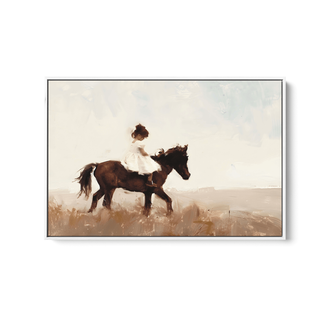 Riding in the West - Girl on her Horse, Stretched Canvas or Fine Art Print - I Heart Wall Art - Poster Print, Canvas Print or Framed Art Print