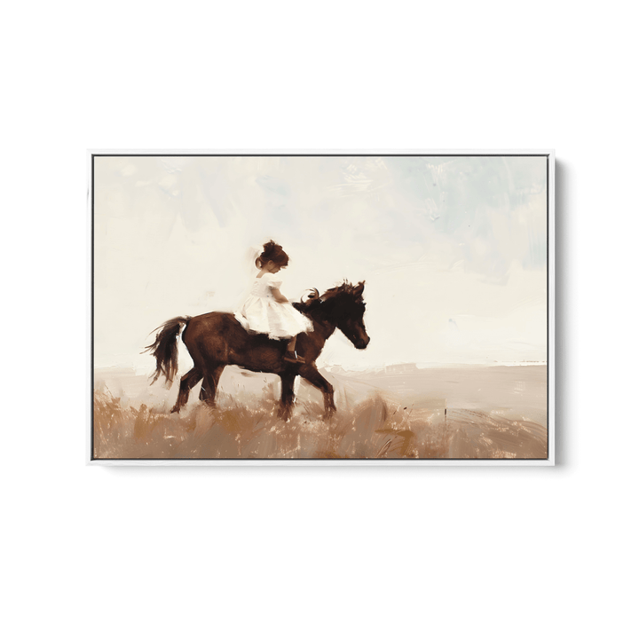 Riding in the West - Girl on her Horse, Stretched Canvas or Fine Art Print - I Heart Wall Art - Poster Print, Canvas Print or Framed Art Print