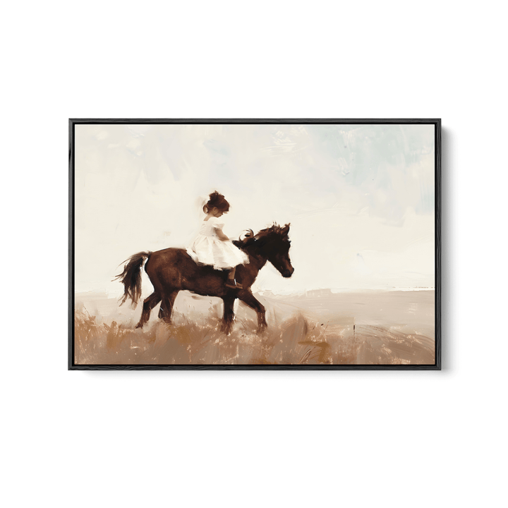 Riding in the West - Girl on her Horse, Stretched Canvas or Fine Art Print - I Heart Wall Art - Poster Print, Canvas Print or Framed Art Print