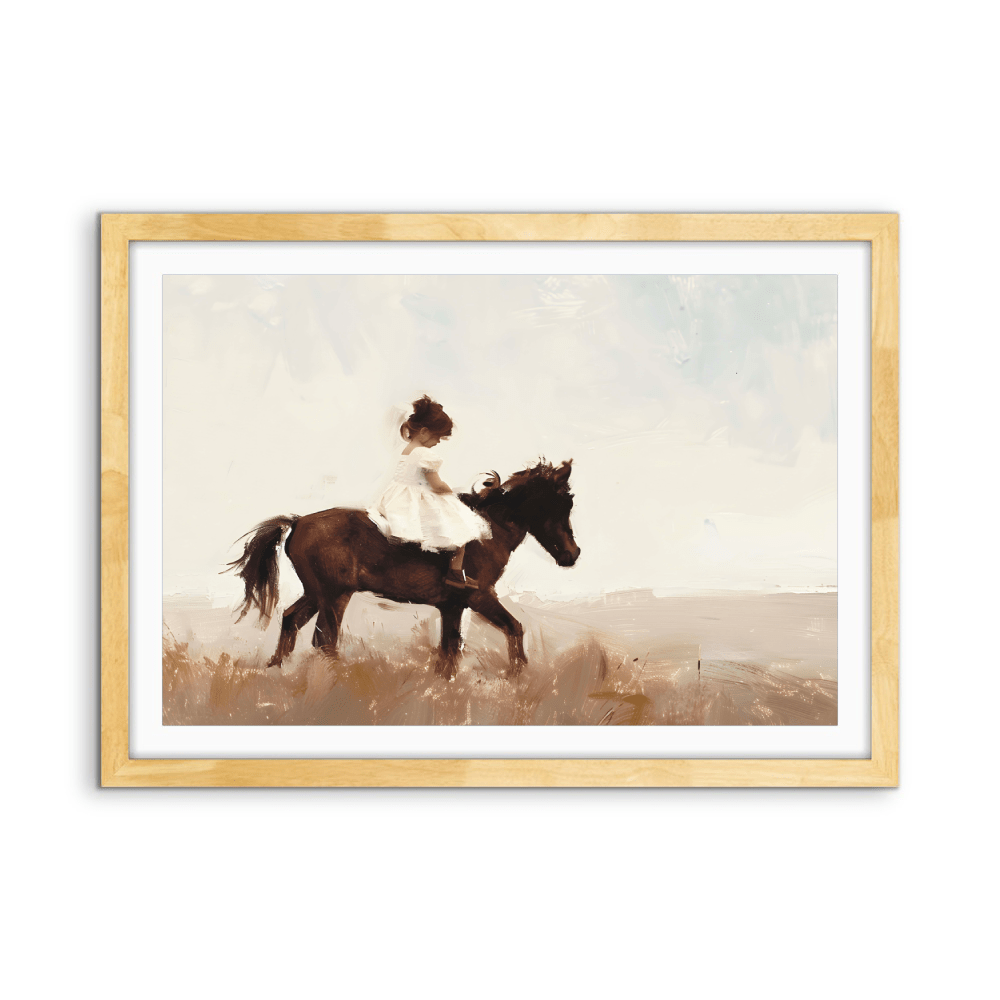 Riding in the West - Girl on her Horse, Stretched Canvas or Fine Art Print - I Heart Wall Art - Poster Print, Canvas Print or Framed Art Print