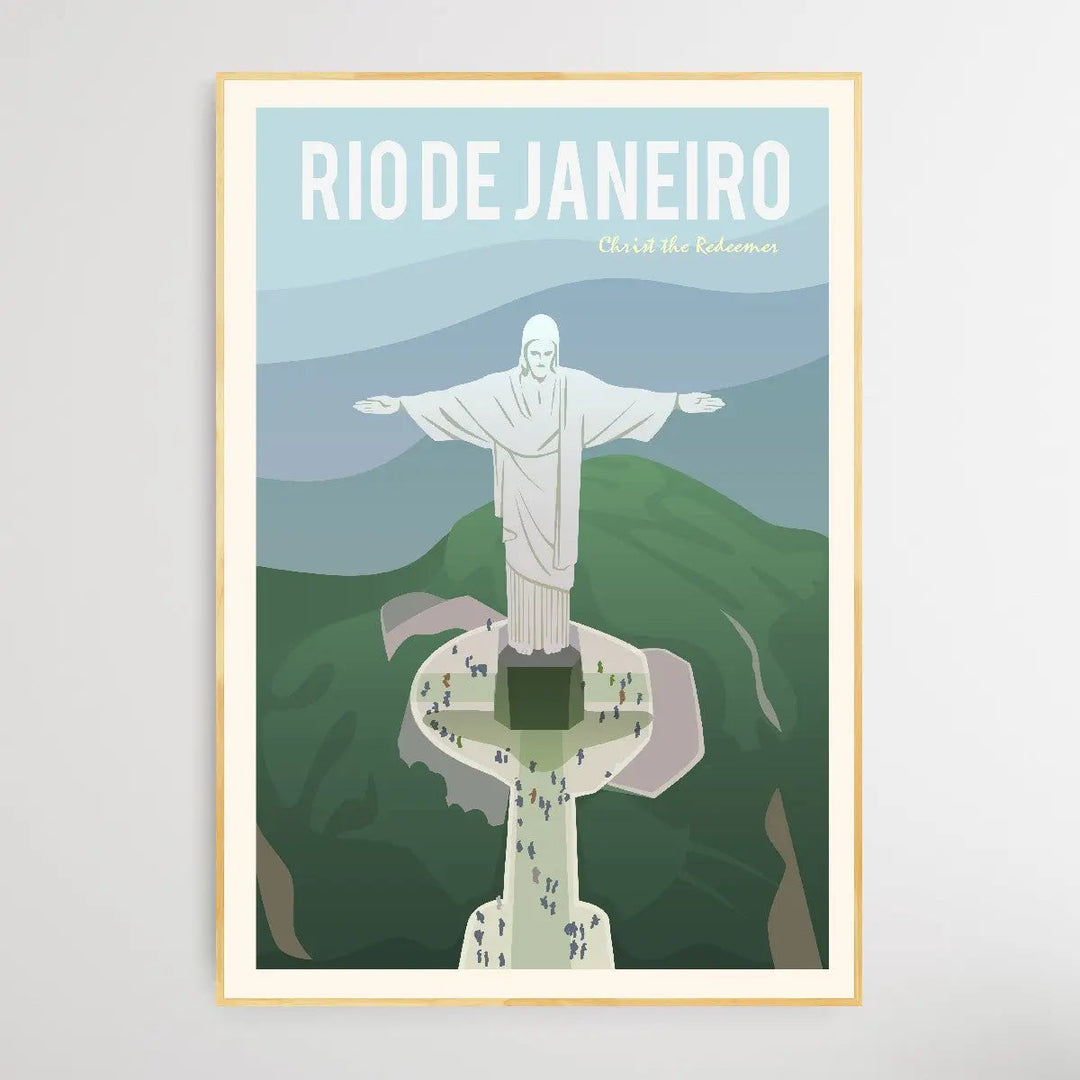 Rio De Janeiro Christ - Vintage Style Travel Print - I Heart Wall Art