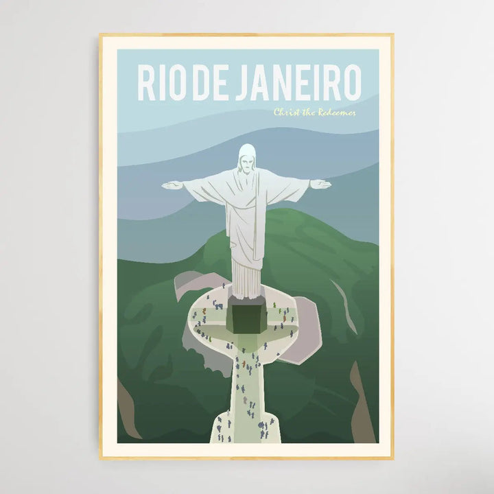 Rio De Janeiro Christ - Vintage Style Travel Print - I Heart Wall Art