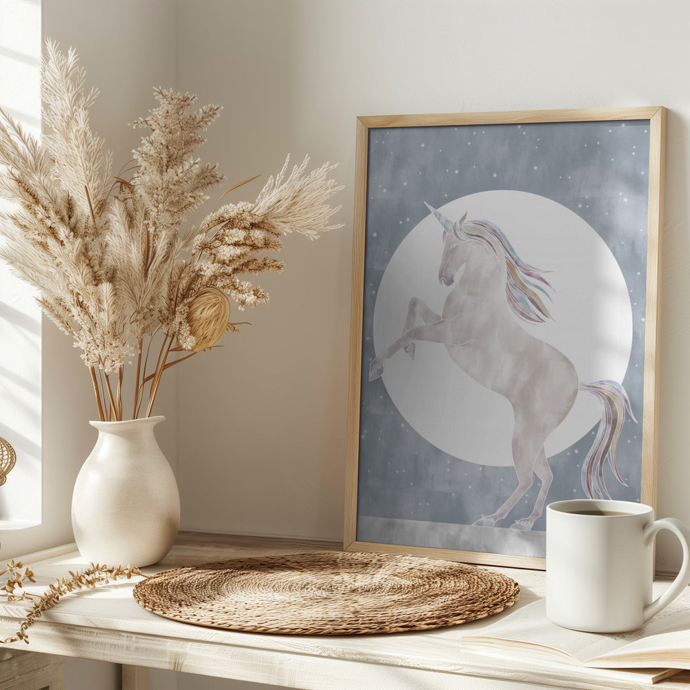 Rising Unicorn - Stretched Canvas, Poster or Fine Art Print I Heart Wall Art