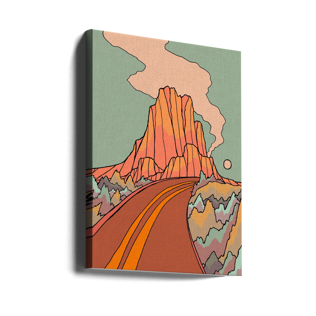 Road Past the Mountain - Stretched Canvas, Poster or Fine Art Print I Heart Wall Art