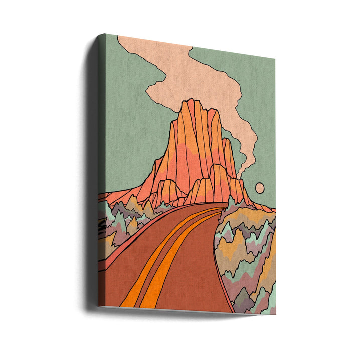 Road Past the Mountain - Stretched Canvas, Poster or Fine Art Print I Heart Wall Art