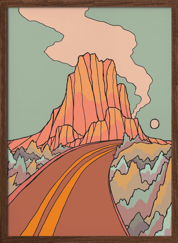 Road Past the Mountain - Stretched Canvas, Poster or Fine Art Print I Heart Wall Art