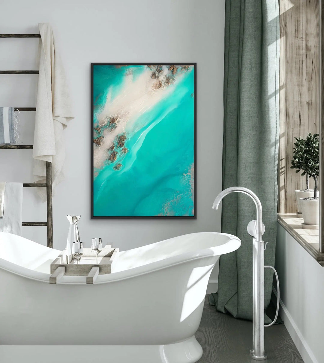 Rocky Shoreline - Aerial Coastal Artwork by Petra Meikle de Vlas I Heart Wall Art Australia