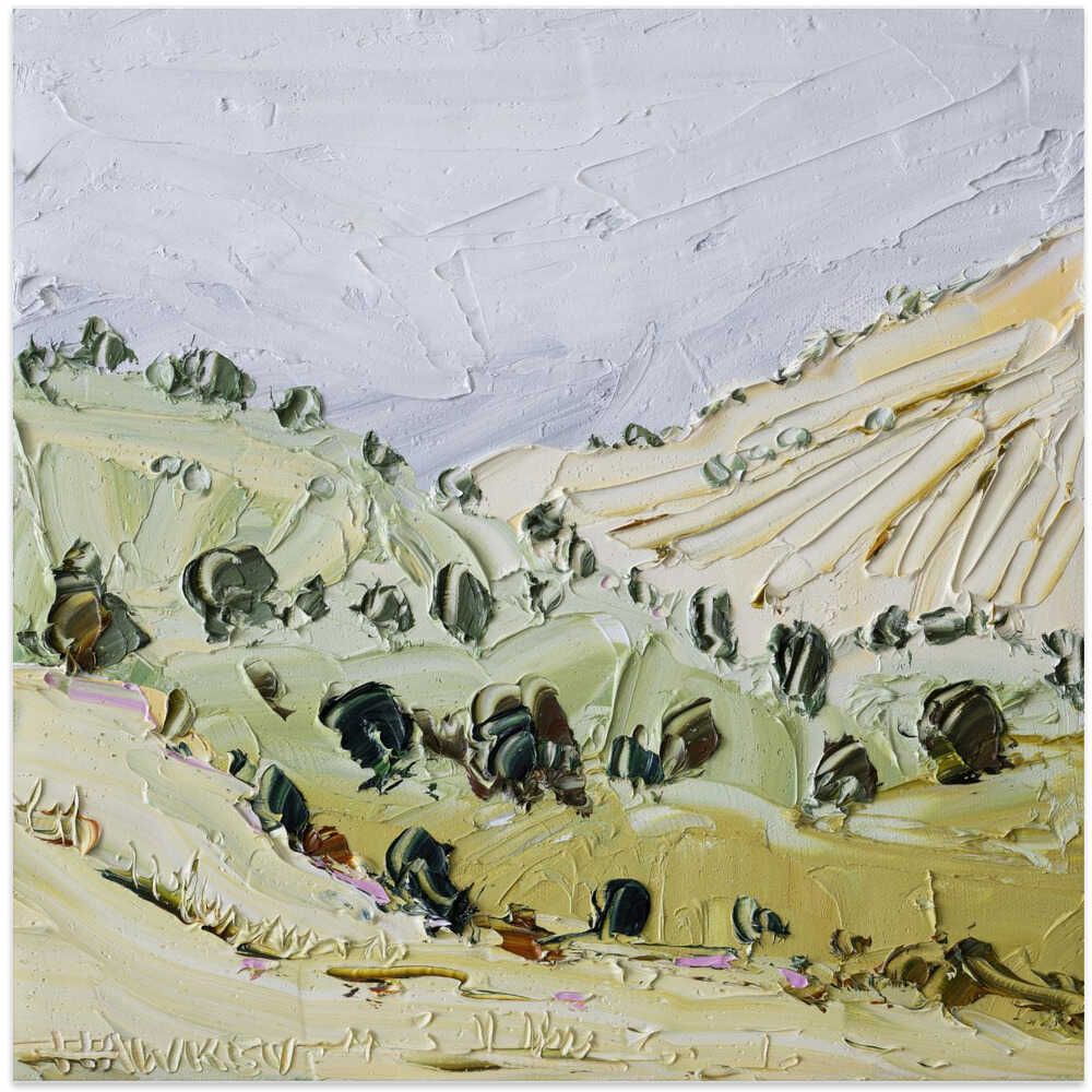 Rolling Green Hills - Square Stretched Canvas, Poster or Fine Art Print by Angela Hawkey - I Heart Wall Art - Poster Print, Canvas Print or Framed Art Print