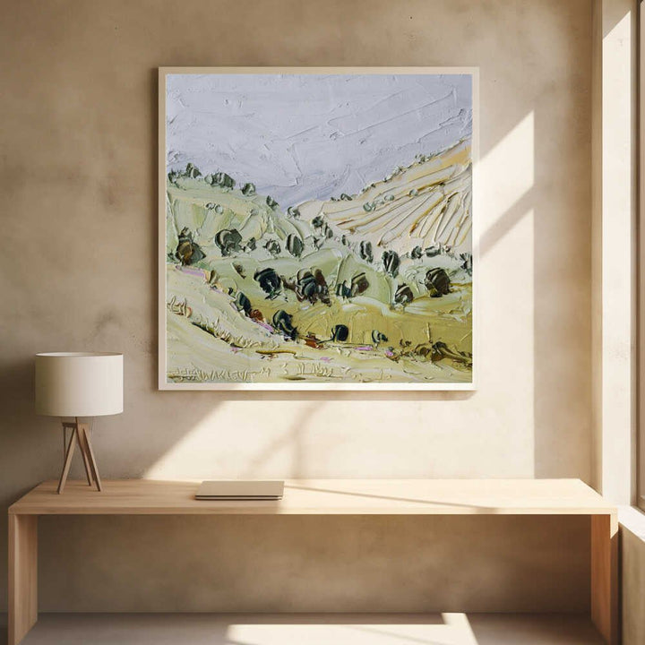 Rolling Green Hills - Square Stretched Canvas, Poster or Fine Art Print by Angela Hawkey - I Heart Wall Art - Poster Print, Canvas Print or Framed Art Print