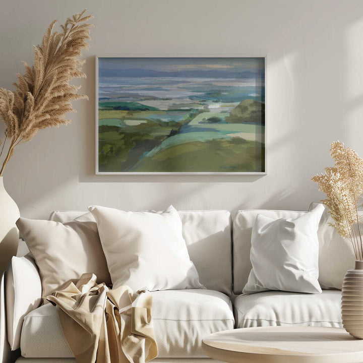 Rolling Hills Ocean View - Stretched Canvas, Poster or Fine Art Print - I Heart Wall Art - Poster Print, Canvas Print or Framed Art Print