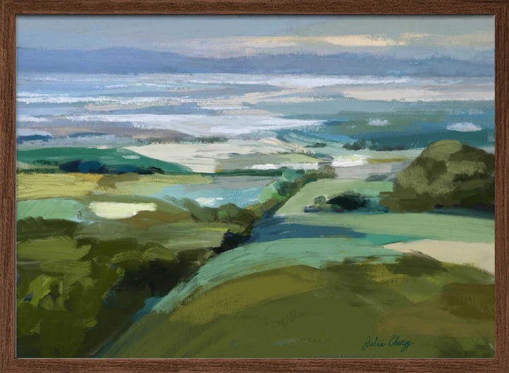 Rolling Hills Ocean View - Stretched Canvas, Poster or Fine Art Print - I Heart Wall Art - Poster Print, Canvas Print or Framed Art Print