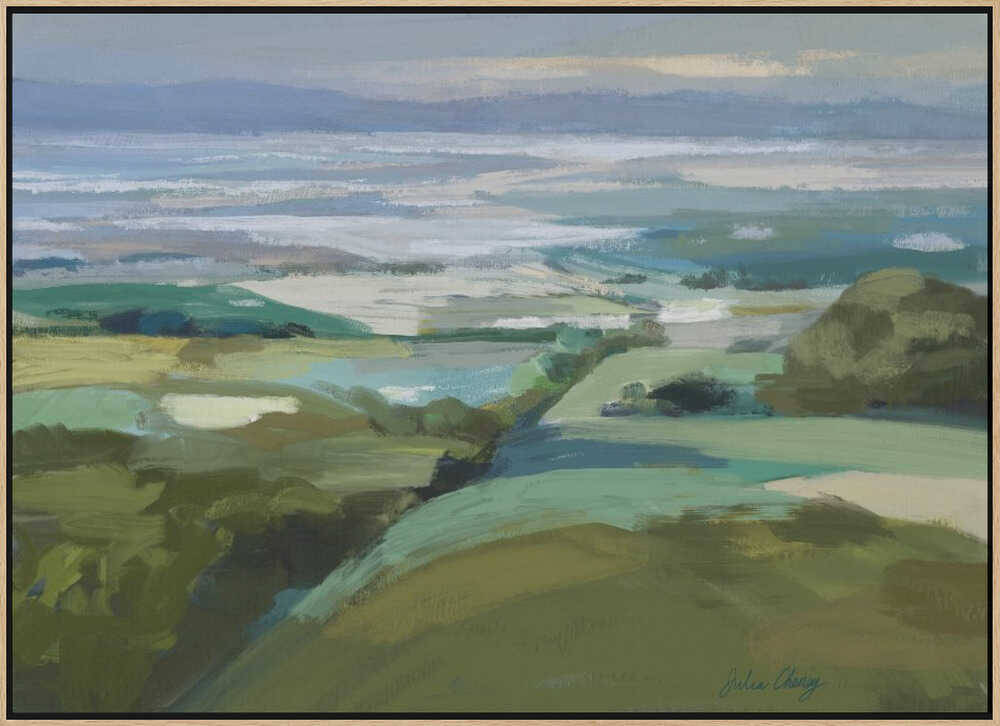 Rolling Hills Ocean View - Stretched Canvas, Poster or Fine Art Print - I Heart Wall Art - Poster Print, Canvas Print or Framed Art Print