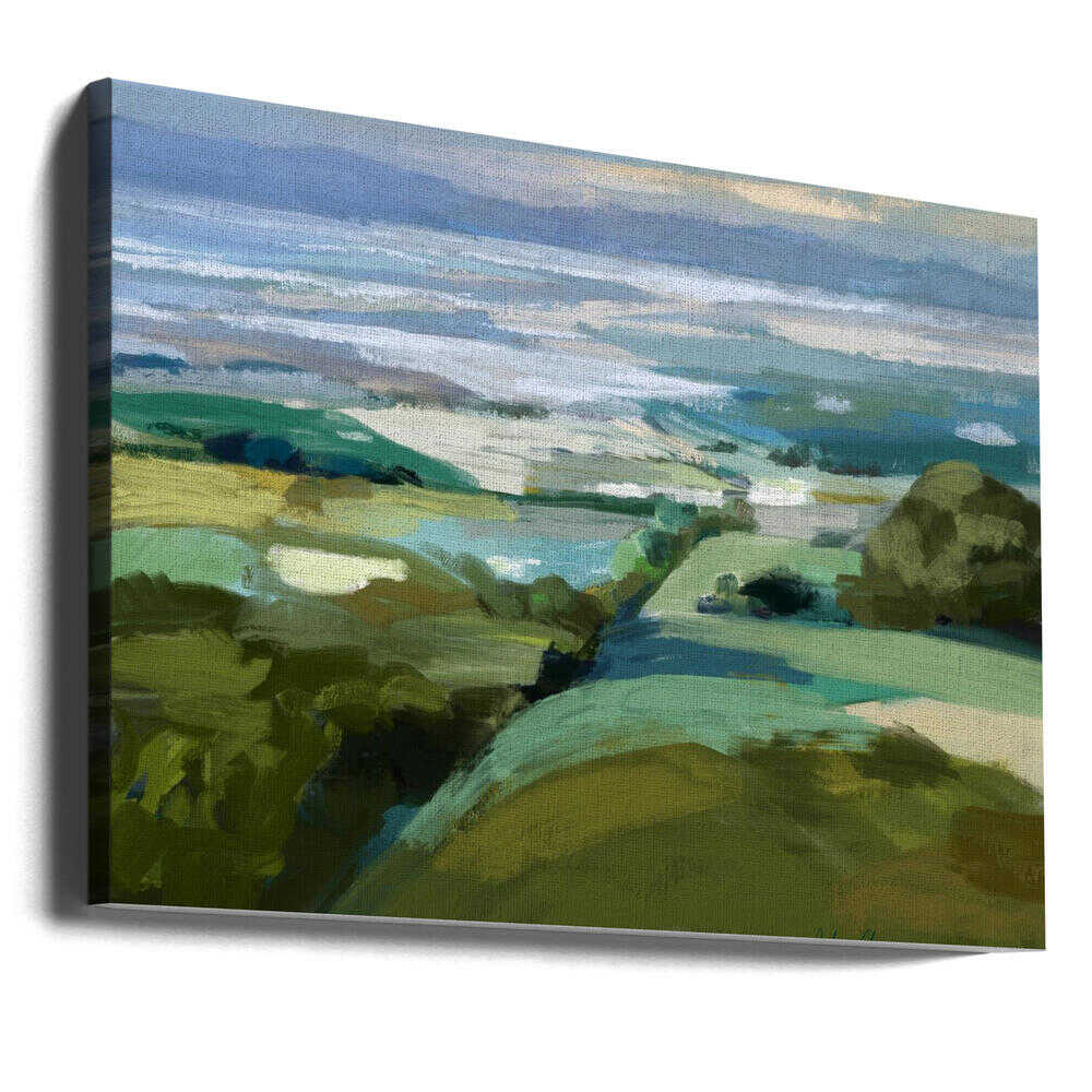 Rolling Hills Ocean View - Stretched Canvas, Poster or Fine Art Print - I Heart Wall Art - Poster Print, Canvas Print or Framed Art Print