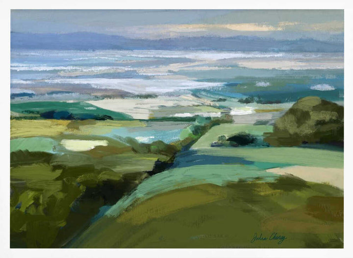 Rolling Hills Ocean View - Stretched Canvas, Poster or Fine Art Print - I Heart Wall Art - Poster Print, Canvas Print or Framed Art Print