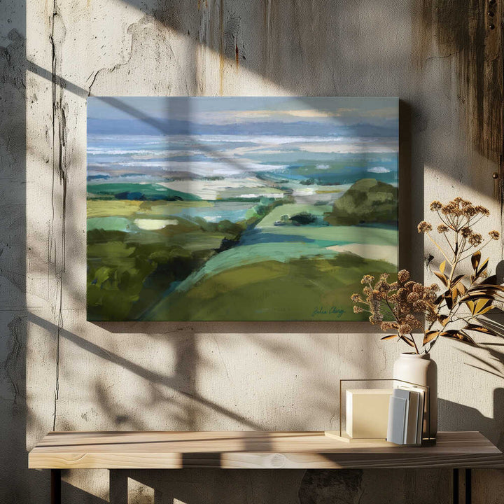 Rolling Hills Ocean View - Stretched Canvas, Poster or Fine Art Print - I Heart Wall Art - Poster Print, Canvas Print or Framed Art Print
