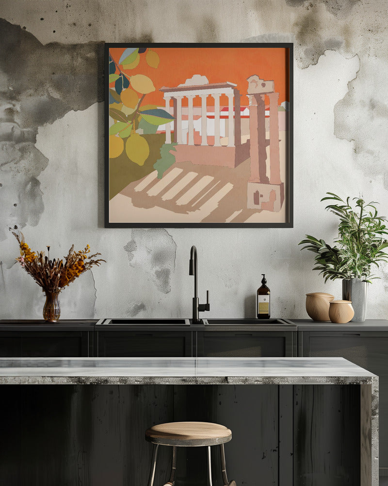 Rom 3 - Square Stretched Canvas, Poster or Fine Art Print I Heart Wall Art