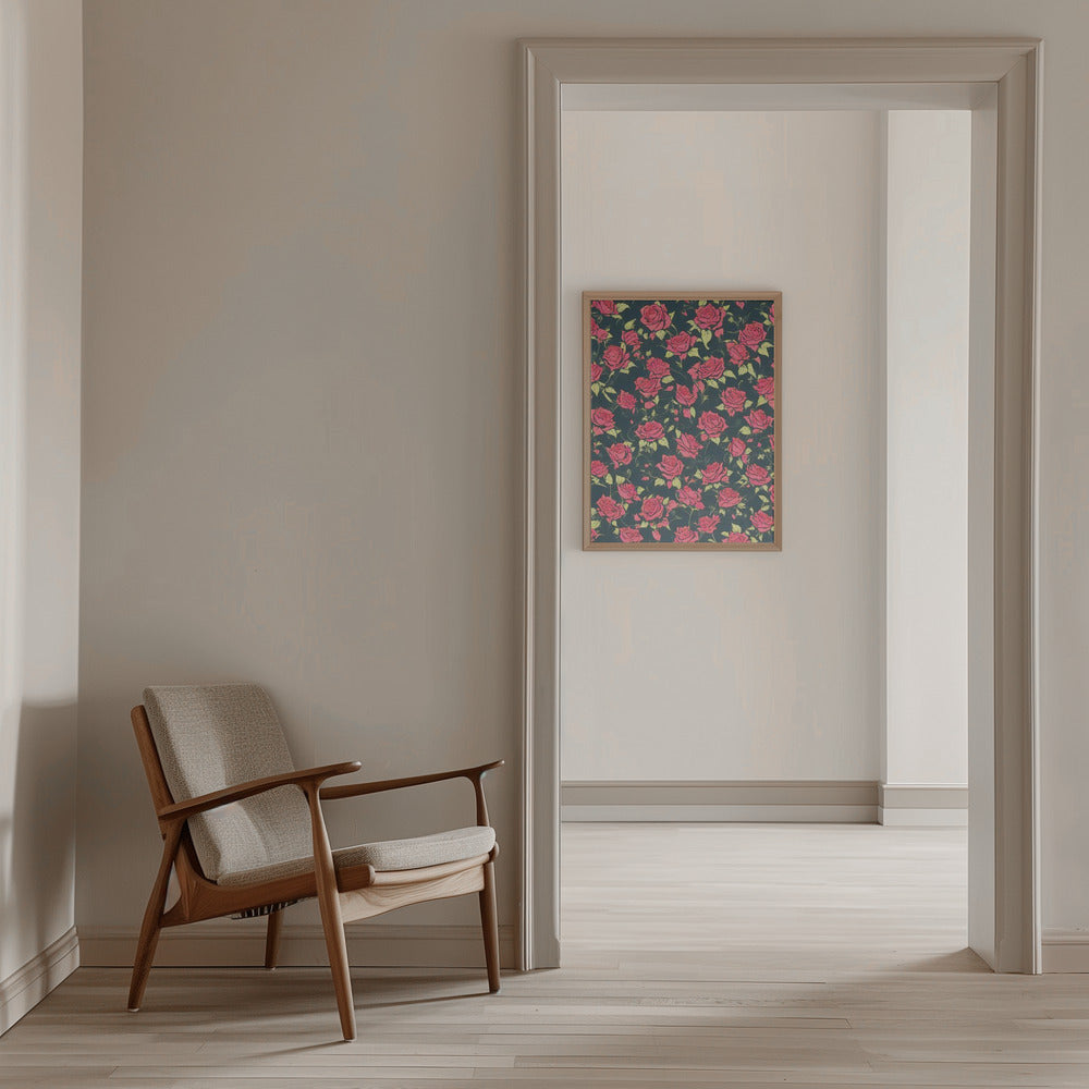 Romantic Rose Garden - Stretched Canvas, Poster or Fine Art Print I Heart Wall Art