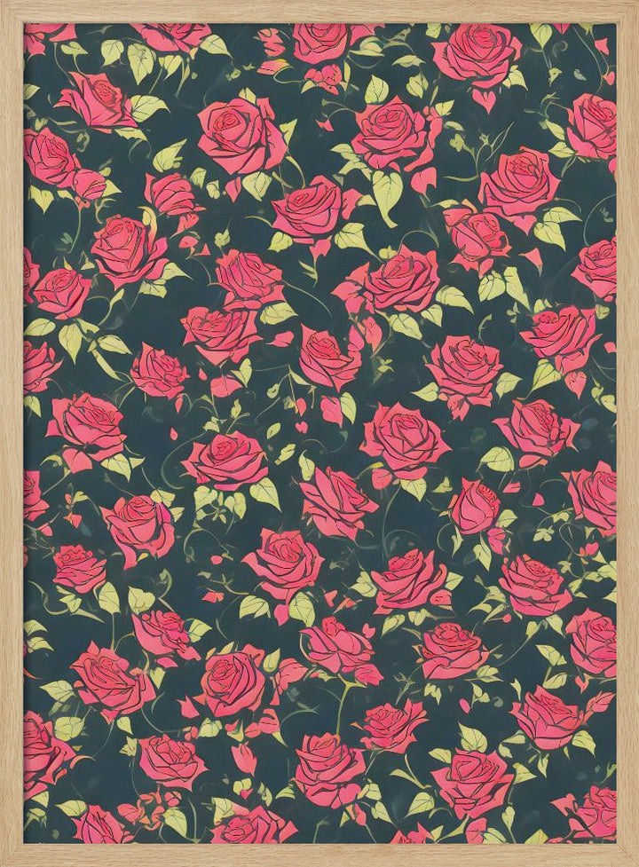 Romantic Rose Garden - Stretched Canvas, Poster or Fine Art Print I Heart Wall Art