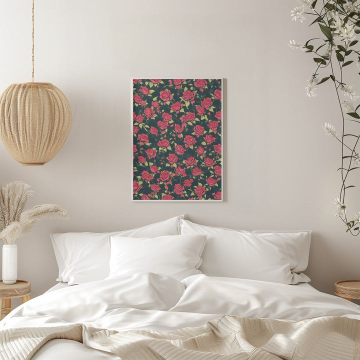 Romantic Rose Garden - Stretched Canvas, Poster or Fine Art Print I Heart Wall Art
