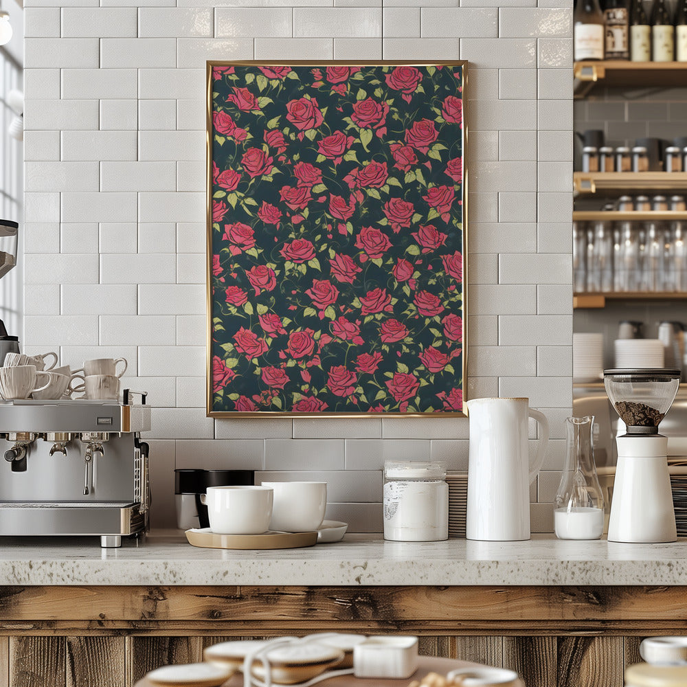 Romantic Rose Garden - Stretched Canvas, Poster or Fine Art Print I Heart Wall Art