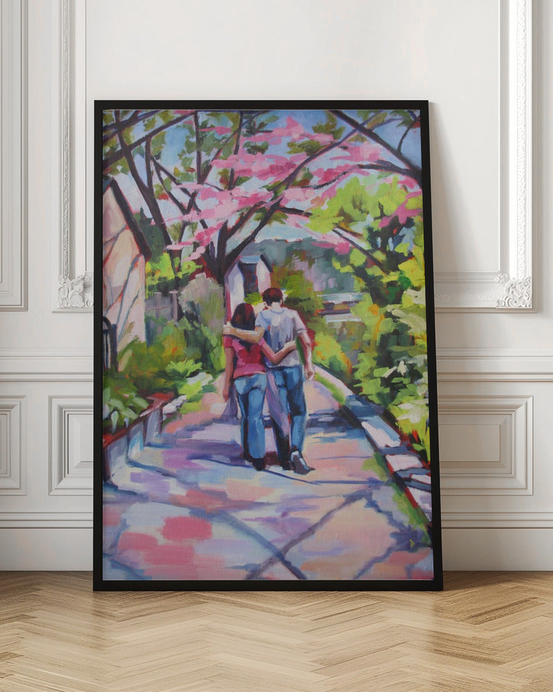 Romantic Walk - Stretched Canvas, Poster or Fine Art Print I Heart Wall Art
