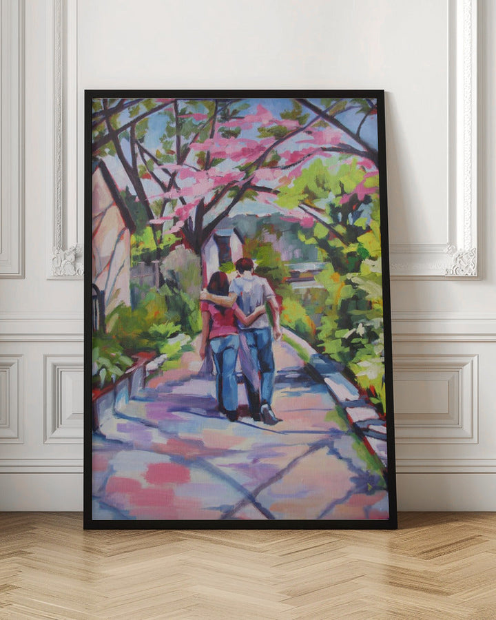 Romantic Walk - Stretched Canvas, Poster or Fine Art Print I Heart Wall Art