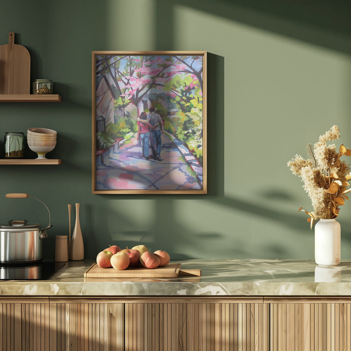 Romantic Walk - Stretched Canvas, Poster or Fine Art Print I Heart Wall Art