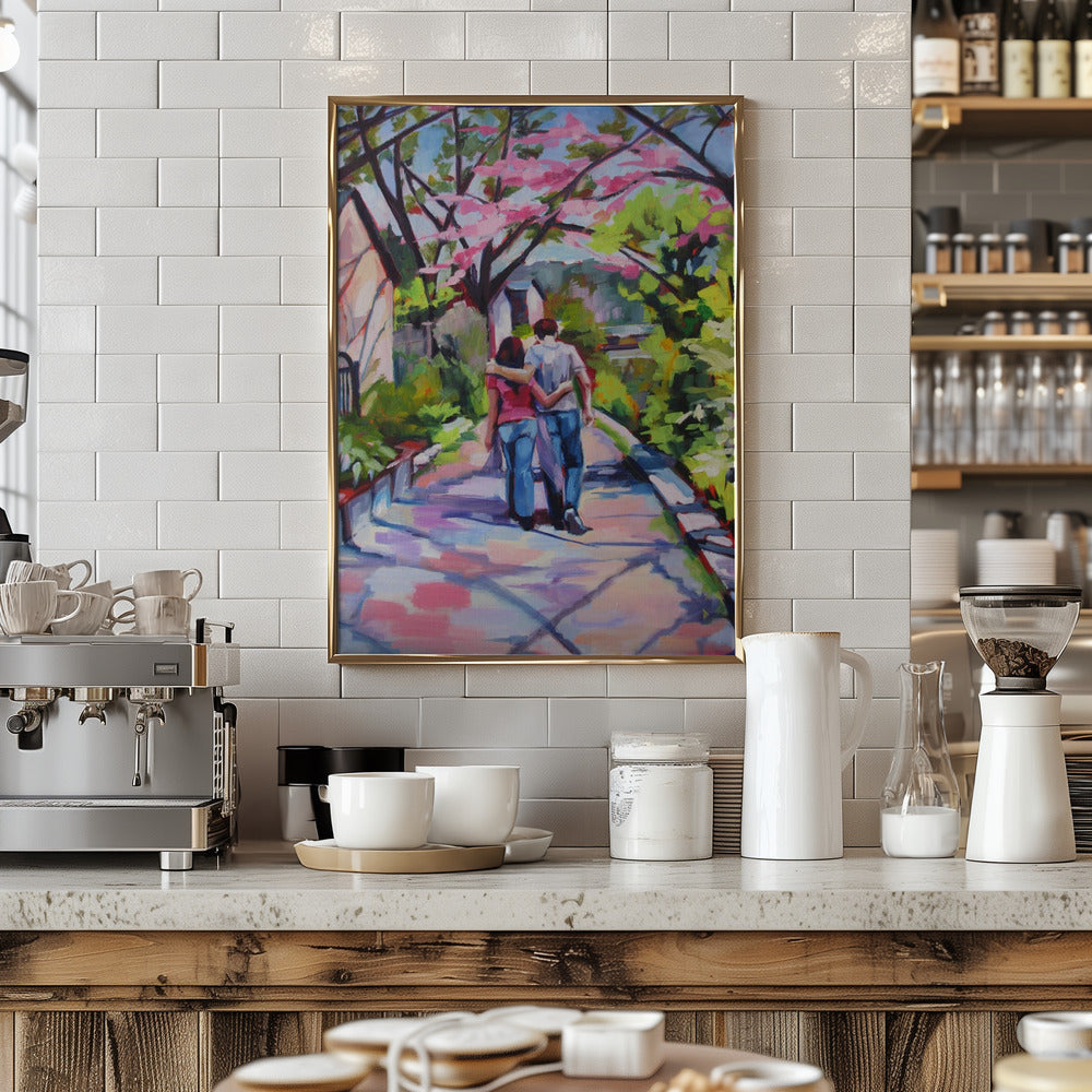 Romantic Walk - Stretched Canvas, Poster or Fine Art Print I Heart Wall Art