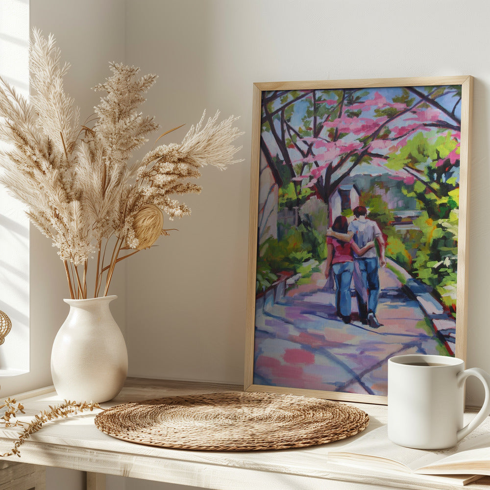 Romantic Walk - Stretched Canvas, Poster or Fine Art Print I Heart Wall Art