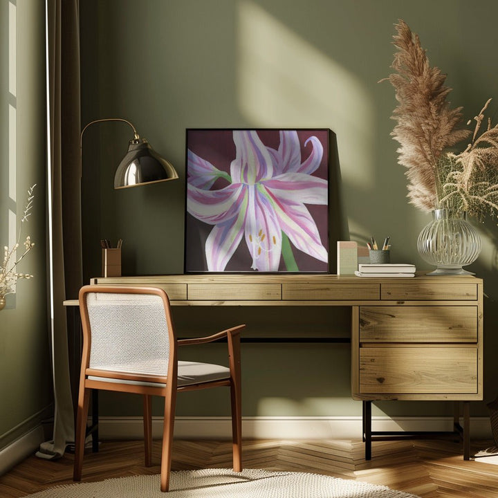 Rosa Amaryllis - Square Stretched Canvas, Poster or Fine Art Print - I Heart Wall Art - Poster Print, Canvas Print or Framed Art Print