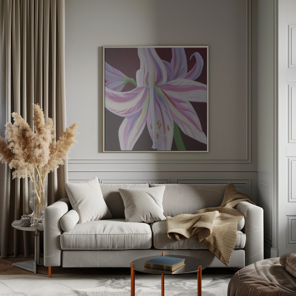 Rosa Amaryllis - Square Stretched Canvas, Poster or Fine Art Print - I Heart Wall Art - Poster Print, Canvas Print or Framed Art Print