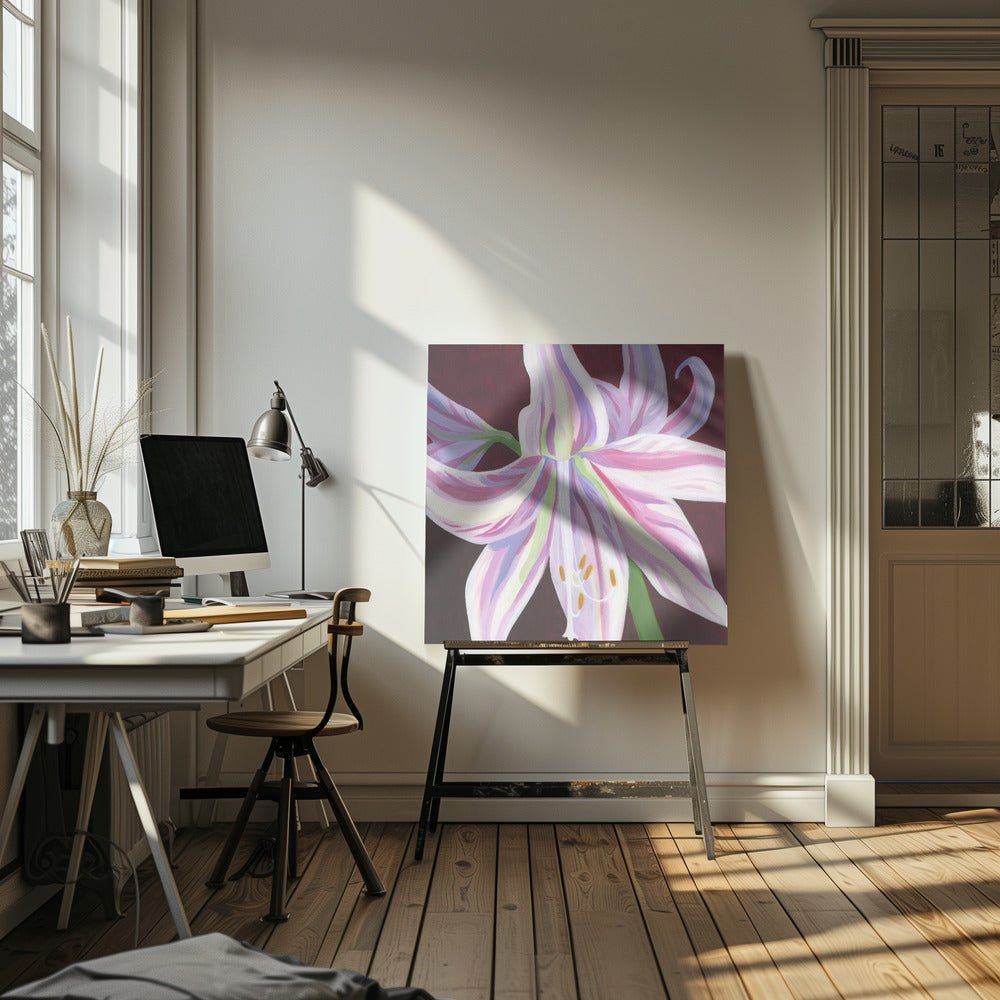 Rosa Amaryllis - Square Stretched Canvas, Poster or Fine Art Print - I Heart Wall Art - Poster Print, Canvas Print or Framed Art Print