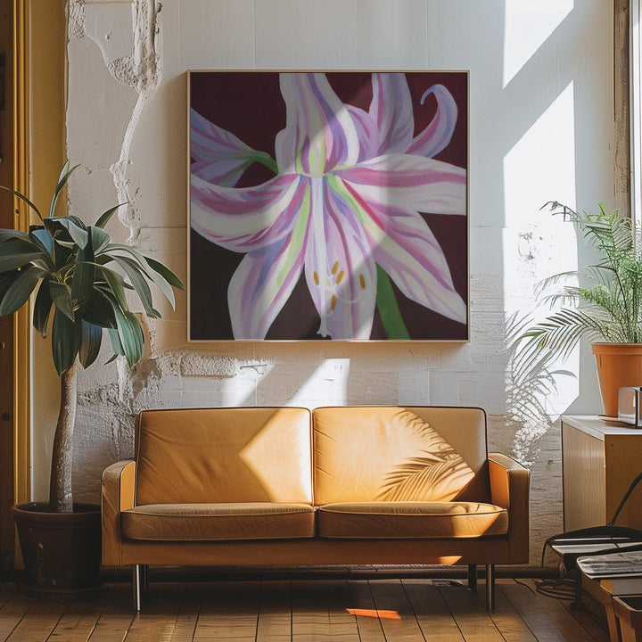 Rosa Amaryllis - Square Stretched Canvas, Poster or Fine Art Print - I Heart Wall Art - Poster Print, Canvas Print or Framed Art Print